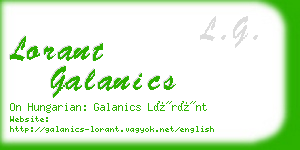 lorant galanics business card